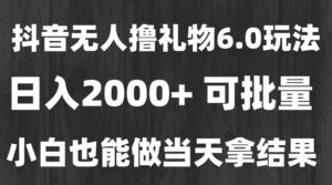 最新风口暴力撸金技术，无人撸礼物，长期稳定 一天收益2000+，小白当天…-淘米帮