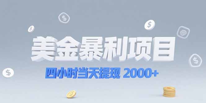 美金暴利项目，四小时当天提现 2000+机会留给会选赛道的人-淘米帮