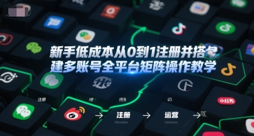 新手低成本从0到1注册并搭建多账号全平台矩阵操作教学，手机号-邮箱-IP-工具-淘米帮