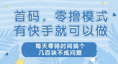 首码零撸项目，有快手就可以做，每天业务时间搞个几张不是问题【揭秘】-淘米帮