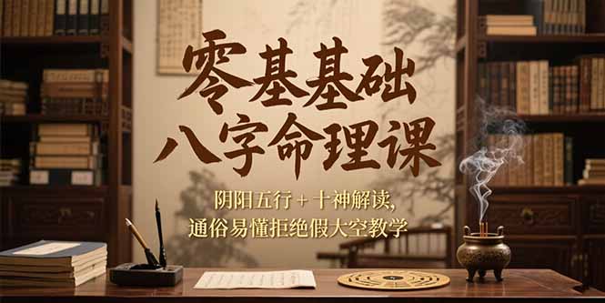零基础八字命理课，阴阳五行+十神解读，通俗易懂拒绝假大空教学-淘米帮