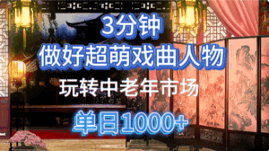 用Ai制作Q版戏剧人物手把手教你吃透中老年经济，5分钟一个成品，多渠道变现-淘米帮