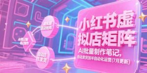 小红书虚拟店矩阵，AI批量制作笔记，自动发货加半自动化运营(7月更新-淘米帮