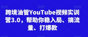 跨境油管YouTube视频实训营3.0,帮助你稳入局、搞流量、打爆款(更新2025)-淘米帮