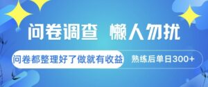 问卷调查，懒人勿扰，问卷都整理好了单价不等，做就有收益，熟练后单日3张【揭秘】-淘米帮