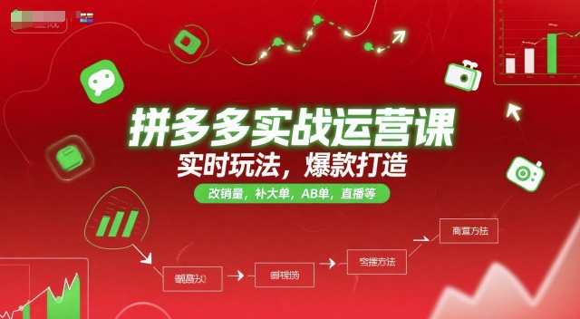 拼多多实战运营课，实时玩法，爆款打造，改销量，补大单，AB单，直播等(更新2025月)-淘米帮
