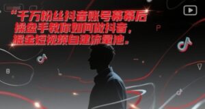 千万粉丝抖音账号幕后操盘手教你如何做抖音，掘金短视频自建流量池-淘米帮