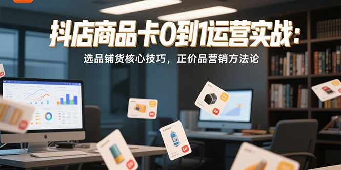 抖店商品卡0到1运营实战：选品铺货核心技巧，正价品营销方法论-淘米帮