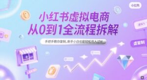 小红书虚拟电商从0到1全流程拆解，手把手教你复制，新手小白也能轻松月入过W-淘米帮