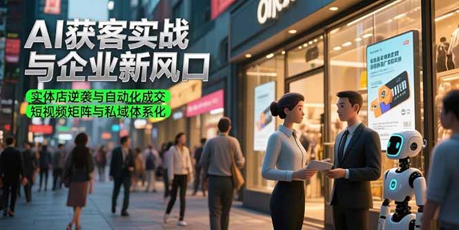 AI获客实战与企业新风口，实体店逆袭与自动化成交 短视频矩阵与私域体系化-淘米帮