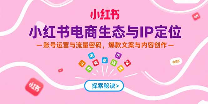 小红书电商生态与IP定位，账号运营与流量密码，爆款文案与内容创作-淘米帮