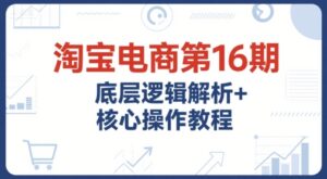 淘宝电商第16期，底层逻辑解析+核心操作教程，运营、推广提升能力的必学课程+配套资料-淘米帮