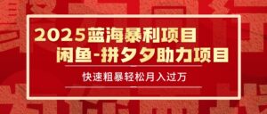 2025 最新闲鱼蓝海暴利项目 快速粗暴单号日入1000+，保姆级教程-淘米帮
