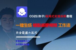 COZE(扣子)保姆式实操拆解教程，一键生成爆款减肥视频工作流，批量产出高质量视频-淘米帮