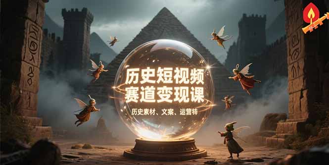 历史短视频赛道变现课，百集素材库应用，文案剪辑技巧，账号运营全案-淘米帮