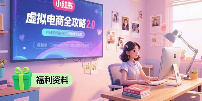 虚拟电商全攻略2.0，开店选品实操流程，账号定位、货源发布、笔记发布技巧-淘米帮