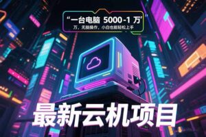 最新云机项目 一台电脑5000到10000 无脑操作小白也能轻松上手-淘米帮
