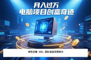 最新电脑项目单机每天收益300+  带有团队管道收益 可无限放大 月入过万…-淘米帮