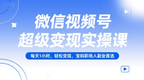 微信视频号超级变现实操课，每天1小时，轻松变现，宝妈职场人副业首选-淘米帮