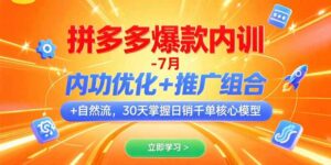 拼多多爆款内训-7月 内功优化+推广组合+自然流 30天掌握日销千单核心模型-淘米帮