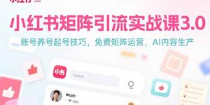 小红书矩阵引流实战课3.0:账号养号起号技巧,免裴矩阵运营,AI内容生产-淘米帮