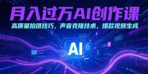 月入过万AI创作课:高质量拍摄技巧,声音克隆技术,爆款视频生成-淘米帮