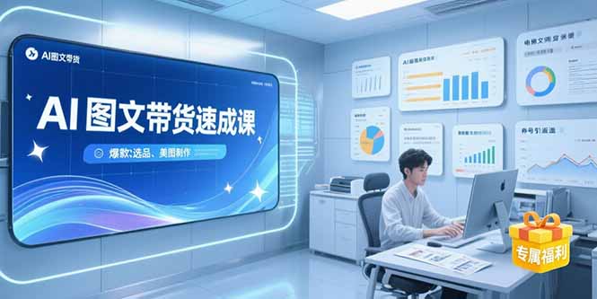 AI图文带货速成课，养号引流秘籍，爆款选品策略，美图制作全流程-淘米帮