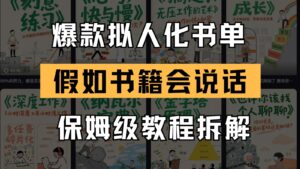 最新爆款拟人化书单玩法 假如书籍会说话 保姆级教程-淘米帮