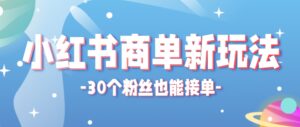 小红书商单新玩法，30个粉丝也能接单，一个月接三单赚了150+！适合新手小白操作-淘米帮