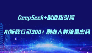 DeepSeek+创业粉引流 AI矩阵日引300+ 副业人群流量密码-淘米帮