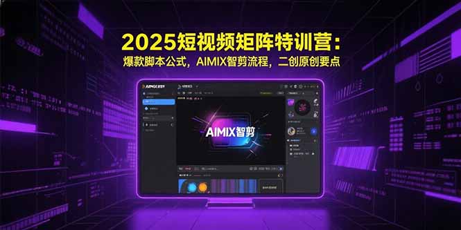 2025短视频矩阵特训营：爆款脚本公式，AIMIX智剪流程，二创原创要点-淘米帮