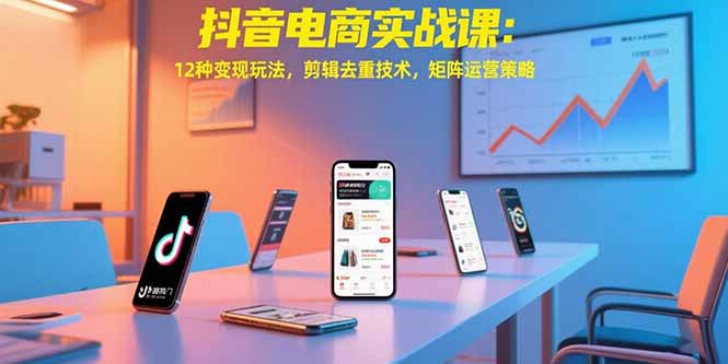 抖音电商实战课：12种变现玩法，剪辑去重技术，矩阵运营策略-淘米帮