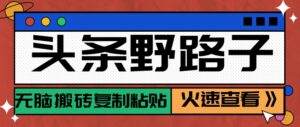 头条野路子玩法之相亲赛道，无脑搬砖复制粘贴，单账号日稳定300+保姆级教程-淘米帮