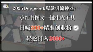2025Deepseek爆款引流神器:小红书图文一键生成工具,日吸300+精准创业…-淘米帮
