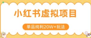 小红书卖虚拟产品,单品纯利20W+玩法分享,4节系列课程-淘米帮