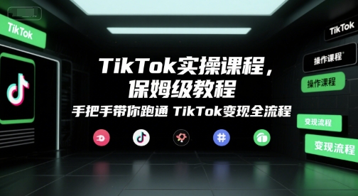 TikTok实操课程，保姆级教程，手把手带你跑通TikTok变现全流程-淘米帮