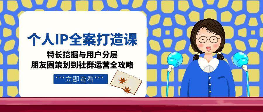 个人IP全案打造课，特长挖掘与用户分层，朋友圈策划到社群运营全攻略-淘米帮