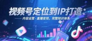 视频号定位到IP打造:账号搭建-内容运营-直播变现,完整知识体系-淘米帮