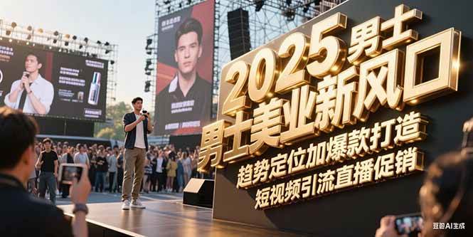 2025男士美业新风口，趋势定位加爆款打造，短视频引流直播促销-淘米帮