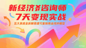 新经济咨询师 7 天变现实战:五大系统全拆解搭建可复制商业闭环模型-淘米帮