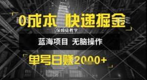 0成本快递掘金玩法，日入1k+，小白30分钟上手，收益嘎嘎猛【揭秘】-淘米帮