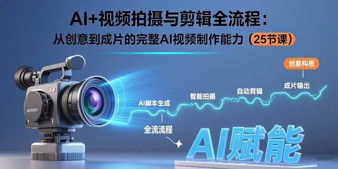 AI+视频拍摄与剪辑全流程：从创意到成片的完整AI视频制作能力(25节课-淘米帮