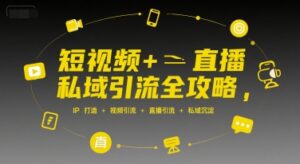 短视频+直播私域引流全攻略,IP打造 +视频引流 +直播引流 +私域沉淀-淘米帮