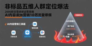 非标品五维人群定位法，2000款滚雪球运营策略，AI内容营销10万流量引爆-淘米帮