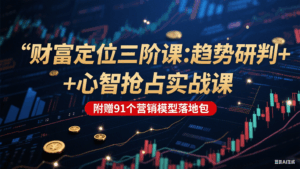 财富定位三阶:趋势研判 + 心智抢占实战课,附赠91个营销模型落地包-淘米帮