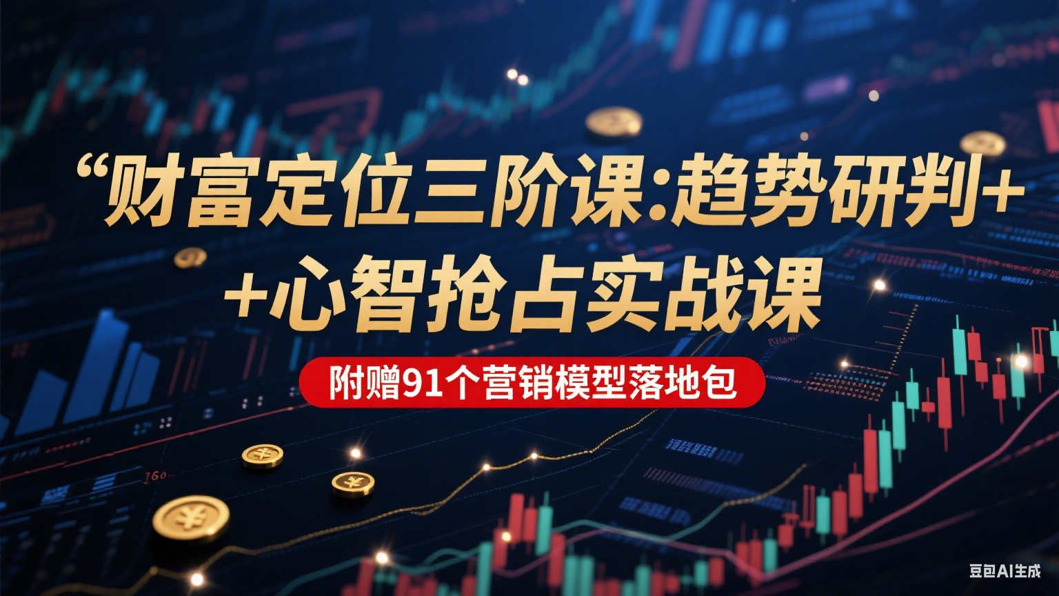 财富定位三阶：趋势研判 + 心智抢占实战课，附赠91个营销模型落地包-淘米帮