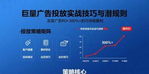 巨量广告投放实战技巧与潜规则：实现广告ROI 300%+的可持续暴利-淘米帮