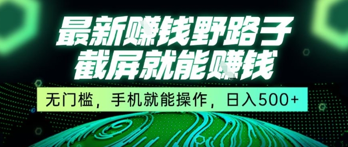 最新野路子截屏就能挣钱，无门槛，手机就能操作，日入5张【揭秘】-淘米帮