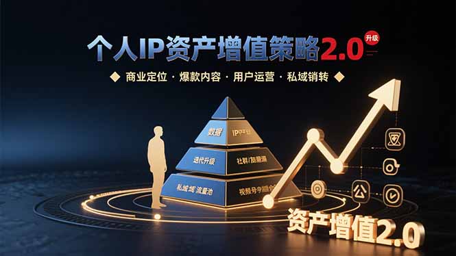 个人IP资产增值策略2.0 拆解商业定位/爆款内容/用户运营/私域销转四大模块-淘米帮