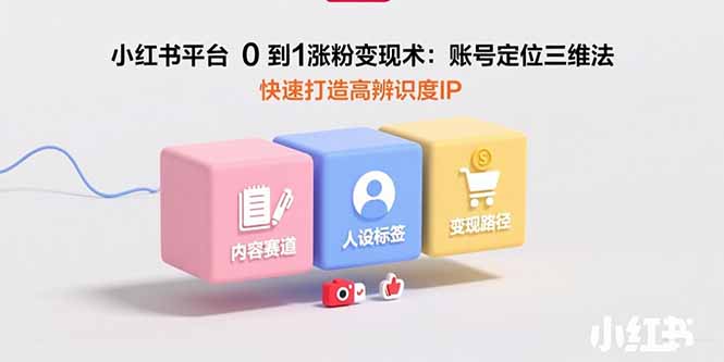 小红书平台0到1涨粉变现术：账号定位三维法，快速打造高辨识度IP-淘米帮